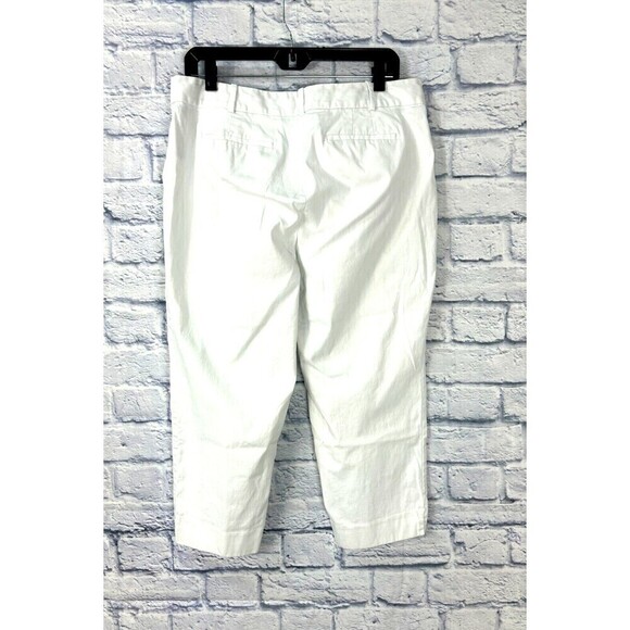 Talbots Women Size 12P White The Perfect Crop Curvy High Rise Cotton Spandex E4 - Picture 7 of 11